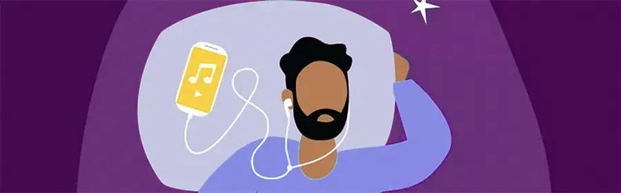 Asleep in bed listening to positive affirmations